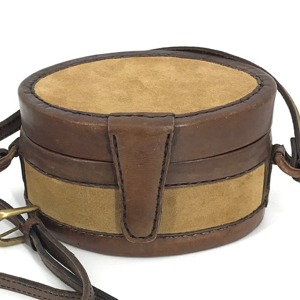 Tristan & Isuet VTG Leather Suede Canteen Structured Crossbody Bag Rare - Picture 8 of 10